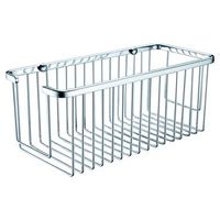 grilla portasapone rectangular gris en acero y laton para montaje frontal