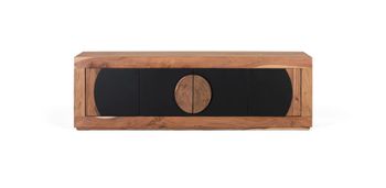 Mueble tv de madera de acacia con 4 puertas