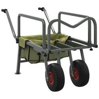 carrito de pesca 2 ruedas acero recubrimiento en polvo verde vidaxl