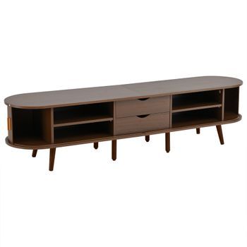 Mueble De Tv Color Nogal, 170 Cm, Para Televisores De Hasta 75 Pulgadas