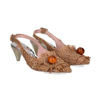 ras zapatos de tacon medio mujer - marron talla 40