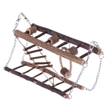 Wood Hanging Bridge for Small Pets - 27 x 17 x 7 cm (L x W x H)