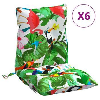 Cojines Para Silla Respaldo Bajo 6 Unidades Tela Oxford Multicolor