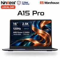 ninkear a15 pro portatil amd ryzen 5 5500u 16 pulgadas pantalla ips 25k 120hz 16gb ram 1tb ssd lector de huella windows 11 wifi 6 carga rapida usb-c pd 65w para oficina estudio