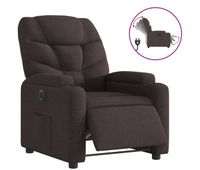 vidaxl sillon reclinable electrico tela marron oscuro