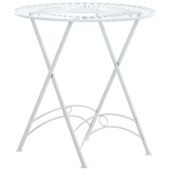 Mesa Outdoor Tegal Metal Blanco 71x71x71 Cm Clp