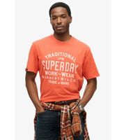 superdry para hombre m1012204a camiseta machined goods workwear naranja m casual algodon manga corta