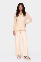 pantalon palazzo de punto cream