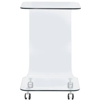 Mesa De Centro 45x40x63 Cm Vidrio De Seguridad Templado - Rojo