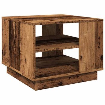 Mesa De Café - Mesa De Centro Madera Ingeniería Madera Envejecida 55x55x42 Cm