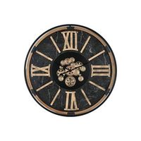 reloj pared metal cristal 127x9x127 negro