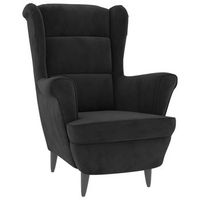 sillon de diseno y moderno extra comodo en terciopelo negro dec028660