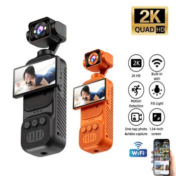 Cámara portátil para exteriores, 360 °   Lente Giratoria, Grabación HD 2k, Estabilización de Imagen, Grabación con un Solo Toque para Vlogs de Ciclismo