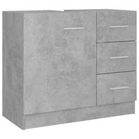 armario para lavabo contrachapada gris hormigon 63x30x54 cm vidaxl