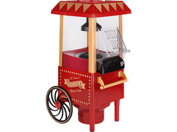 Palomitero - NK HO33001 Máquina de palomitas carro, 1200 W, Capacidad 0.27 l, Sin aceite, Rojo