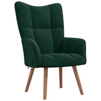 Sillón De Relax | Sillón De Salón | Silla Relax De Terciopelo Verde Oscuro