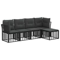 conjunto de sofas de exterior negro poliester vidaxl