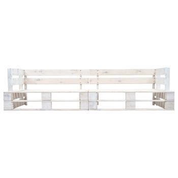 Sofá De Jardín De Palets De 2 Plazas | Sofá De Exterior Madera Blanco