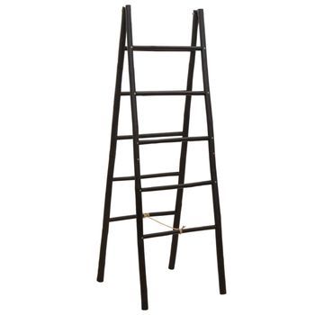 Escalera De Manta De Doble Cara Negro 50 X 50 X 159 Cm Bambú Vidaxl
