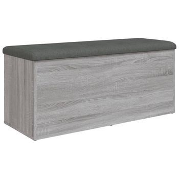 Banco Con Almacenaje Madera Ingeniería Gris Sonoma 102x42x45 Cm Vidaxl