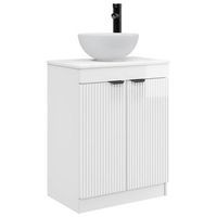 vanidad de bano con lavabo blanco brillante 54 x 35 x 83 cm vidaxl