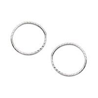 silver sleeper hinged hoop earrings - 19mm - f1358