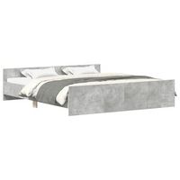estructura de cama con cabecero piecero gris hormigon 180x200cm vidaxl