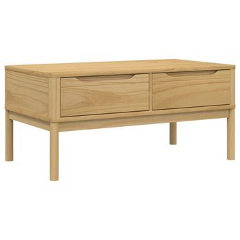 Mesa De Café - Mesa De Centro Floro Madera De Pino Marrón Cera 99x55,5x45 Cm