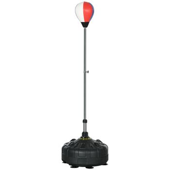 SPORTNOW Pelota de boxeo de Suelo con Base Rellenable y Ventosas, Altura Ajustable de 147-165 cm, Negro