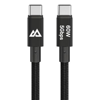 Cable USB-C Black Rock 1,2 m USB 3.2 Gen 1 60W Negro