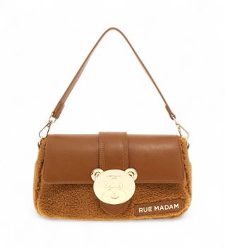 RUE MADAM PARIS para mujer. 1499 Bolso Teddy It-Bag Winter marrón (OSFA), Casual, Poliuretano