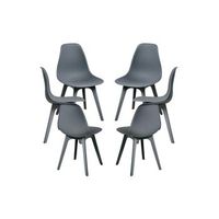 pack 6 sillas kelen suprym de polipropileno 82465039 cm - gris oscuro