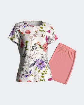 Pijama de mujer corto en Lyocell Algodón