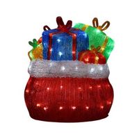 wellhome decoracion navidena bolsa de regalos con 96 luces led blancas r 32x32x35 cm