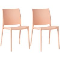 juego de 2 sillas de jardin meton plastico melocoton 49x42x81 cm clp
