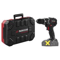 parkside - taladro-atornillador inalambrico parkside performance 20 v con motor sin escobillas 60 nm y 21 niveles de par para bricolaje profesional
