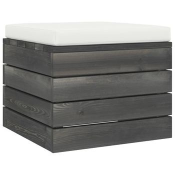 Otomana De Palets Para Jardín Con Cojín Madera De Pino Vidaxl