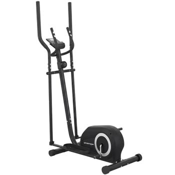SPORTNOW Elíptica para casa Entrenador elíptico con Bluetooth Compatibilidad con apps 8 niveles de resistencia Volante de inercia Monitor LCD Gris