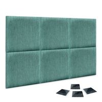 dhome juego de 6 paneles tapizados de tela de lujo pack autoadhesivos para pared acusticos absorbentes proteccion lineal green 60x40cm x6