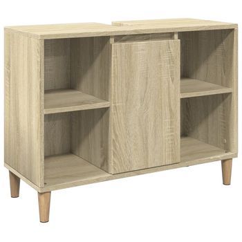 Mueble De Baño Madera De Ingeniería Roble Sonoma 80x33x60 Cm Vidaxl