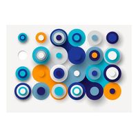 papel pintado 3d - geometry of blue wheels 200x140 cm