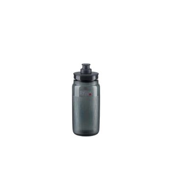 Elite - Bidón de ciclismo BIDON ELITE FLY TEX TRANSPARENTE AHUMADO 550 ml para uso en carretera y competición, ultraligero (54 g), con boquilla push-pull de caucho termoplástico y diseño ergonómico