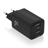 cargador aisens gan 65w 2xusb-c pd30 qc40 1xusb-a qc30 negro