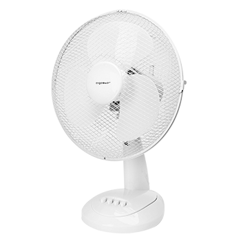 Aigostar Louis 33JTN - Ventilador de mesa de 3 velocidades, 35W, diámetro 35 cm, oscilación de 85 grados. Altura 49 cm, ligero 2,1 kg, color blanco. Diseño exclusivo.