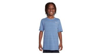 Maillot de manga corta nike dri fit miler azul nino