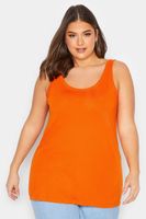 yours camiseta naranja sin mangas mujer curvy y tallas grandes yours