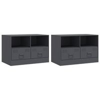 muebles para tv 2 unidades acero gris antracita 67x39x44 cm vidaxl