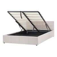 cama moderna de tela 120 x 200 cm tela no tejida con almacenaje beige claro lauresses