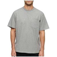 superdry camiseta t-shirt contrast stitch pocket gris para hombre