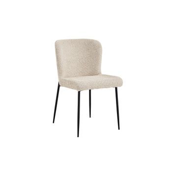 Silla Con Revestimiento Bouclé Para Comedor En Color Beige. Colección Lise.